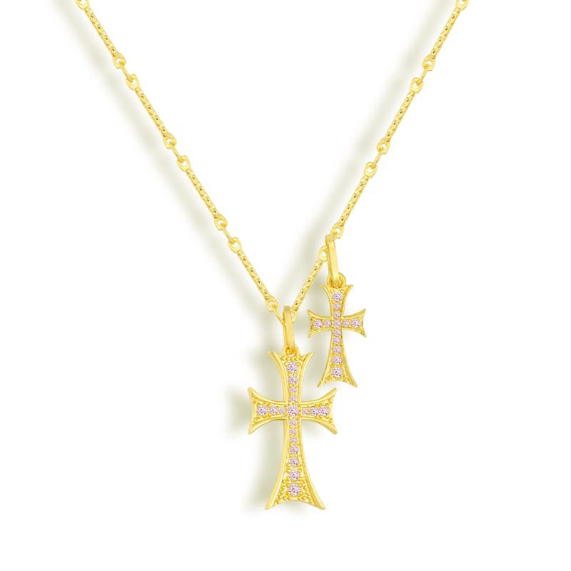 Double Cross Me Necklace Lee