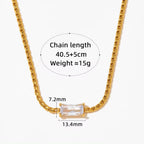 Wholesale Y2K Square CZ Pendant Necklace Stainless Steel S Chain Choker Jewelry Gifts Valentine'S Day Necklaces My Store