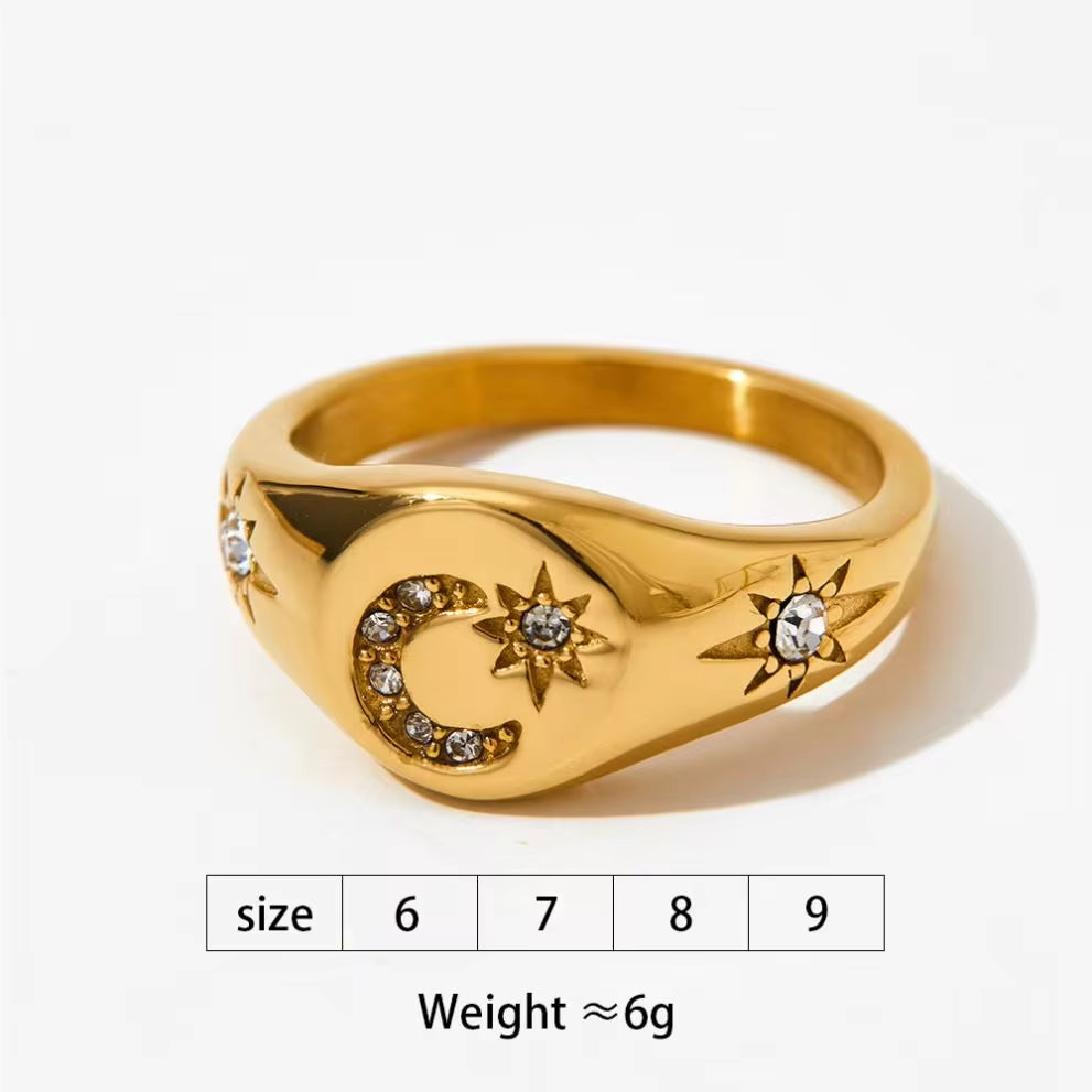 New Arrival Design Chunky Star Zircon North Star Rings Waterproof & Tarnish Free Stainless Steel Jewelry Rings My Store