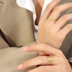 Stainless Steel Charm Adjustable Beads Chain Titanium Steel Letter M Rings Jewelry Women My Store