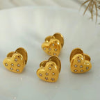 JEWELRY EH87-8 Love Ear Clips Delicate Ear Environmental Protection Colour Rhinestone Glossy Earrings for Women My Store