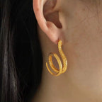 JEWELRY EH195 Korean Version of the Earrings Temperament Small Snake Hundred with Earrings Simple Gold-Plated 18K My Store