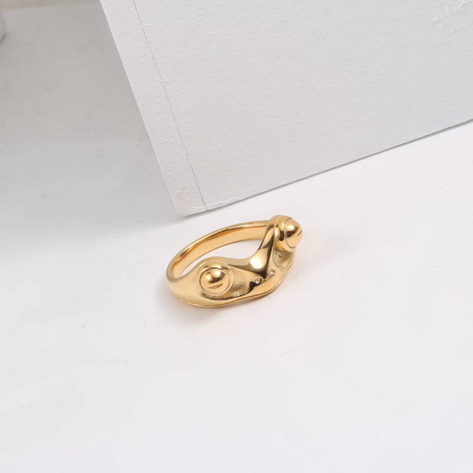 18K Gold Plated Stainless Steel Frog Rings Frog Shape Design Waterproof High Polished Hip Hop Rings for Women My Store