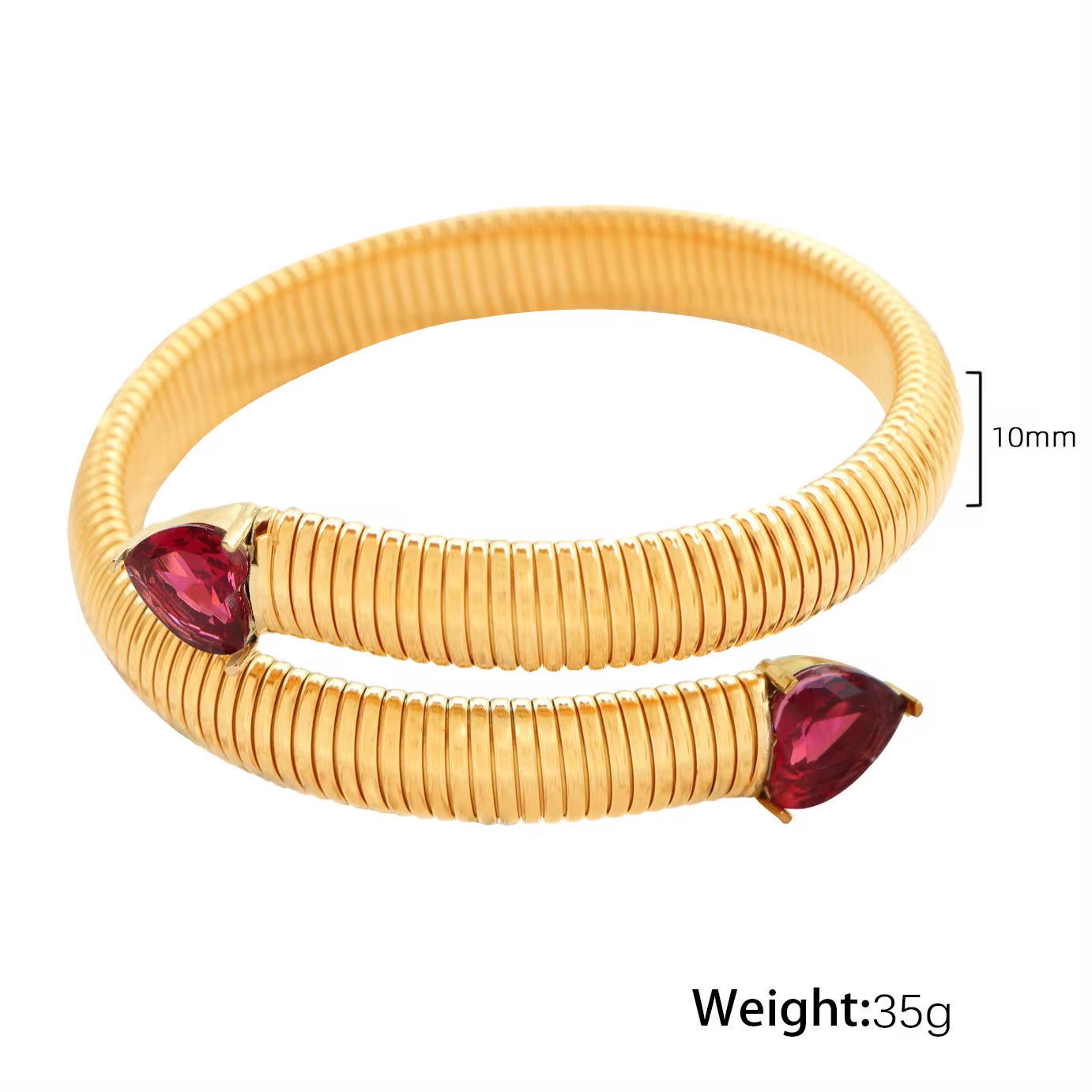 JEWELRY SZ17 Fashion Heart Bracelet Fashion Snake Bone Stretch Bracelet Stainless Steel Gold Plated Bangle My Store