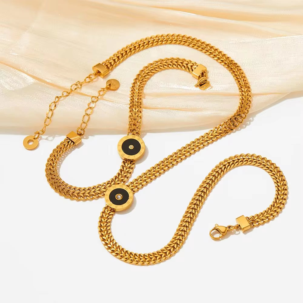 Shell Stainless Steel Charm Gold Cuban Chain Cz Bracelet Bangle Women Trendy Classic Jewelry My Store