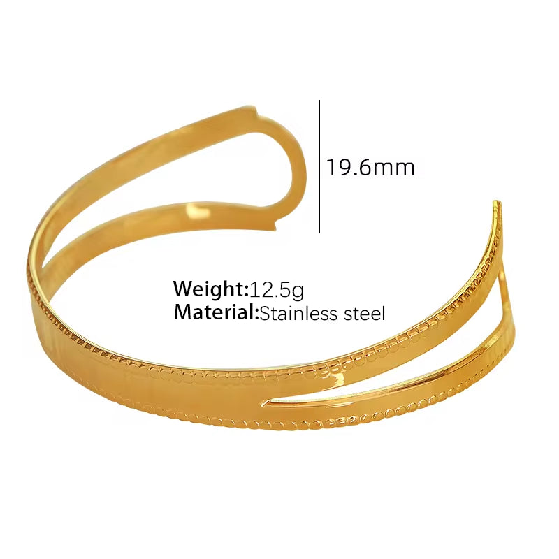 JEWELRY SZ29-35 2024 Fashion Stainless Steel Open Bangle Exaggerated Irregular Bangle My Store