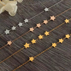 Hot Sale Classic Stainless Steel Beaded Five Pointed Star Necklace Multi Star Necklace for Women Girl My Store