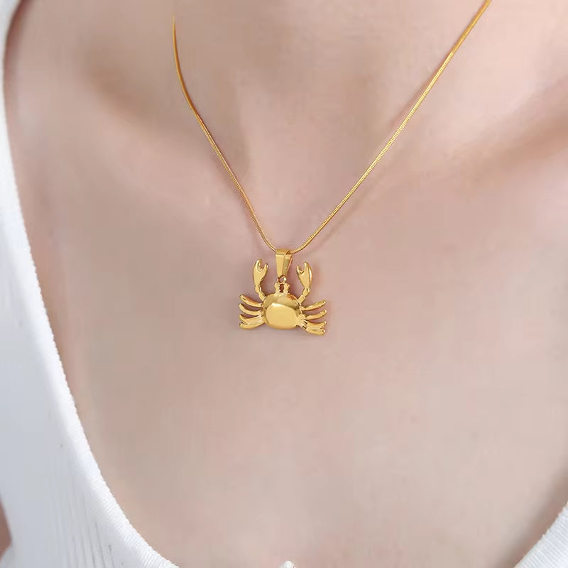 Plated 18K Gold Stainless Steel Ocean Summer Beach Style Jewelry Ocean Animal Seahorse Pendant Necklace My Store