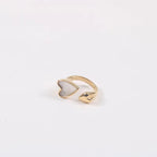 Wholesale 18K Gold Plated Stainless Steel Two Heart Shell Rings for Women My Store