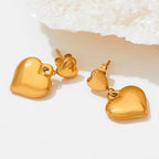 18K Gold Plated Chunky Heart Earring Tarnish Free Stainless Steel Earring Women Jewelry My Store