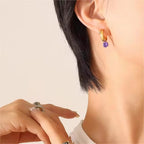 18K Gold Plated Stylish Charm Aretes Jewelry Stainless Steel Geometric Drop Pearl Zircon Studs Earrings Orecchino My Store