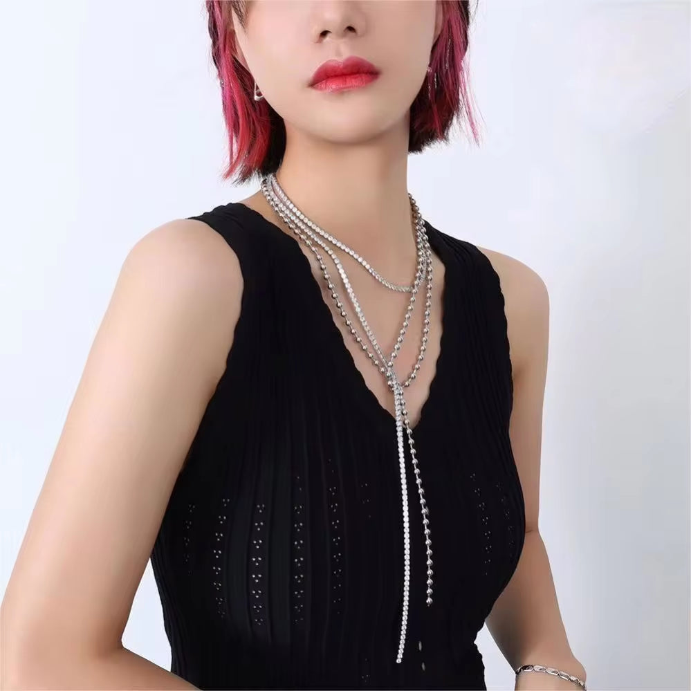 Best Price of Zircon Chain Long Stainless Steel Necklace Chain for Women My Store