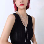 Best Price of Zircon Chain Long Stainless Steel Necklace Chain for Women My Store