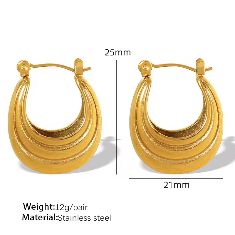 JEWELRY EH191 Wholesale French New Fashion Stainless Steel U-Shaped Earrings Vintage Earrings My Store
