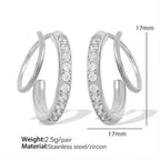 JEWELRY EH242-3 Hot Sale Earring Clasp Exaggerated Earrings Metal Plating Colour Preservation Earrings Set Zirconia My Store