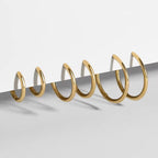 Stainless Steel Gold Plated Large Medium Small Size Hoop Earrings for Women My Store