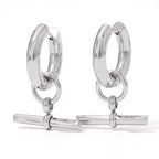 Fashion 18K Gold-Plated Stainless Steel T-Bar Pendant Earrings Women'S Fashion Earing Accessories Jewelry Making My Store