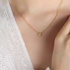 18K Gold Plated Stainless Steel Women Fashion Dainty Elegant Jewelry Geometric Meteorite Shape Cz Pendant Necklace My Store