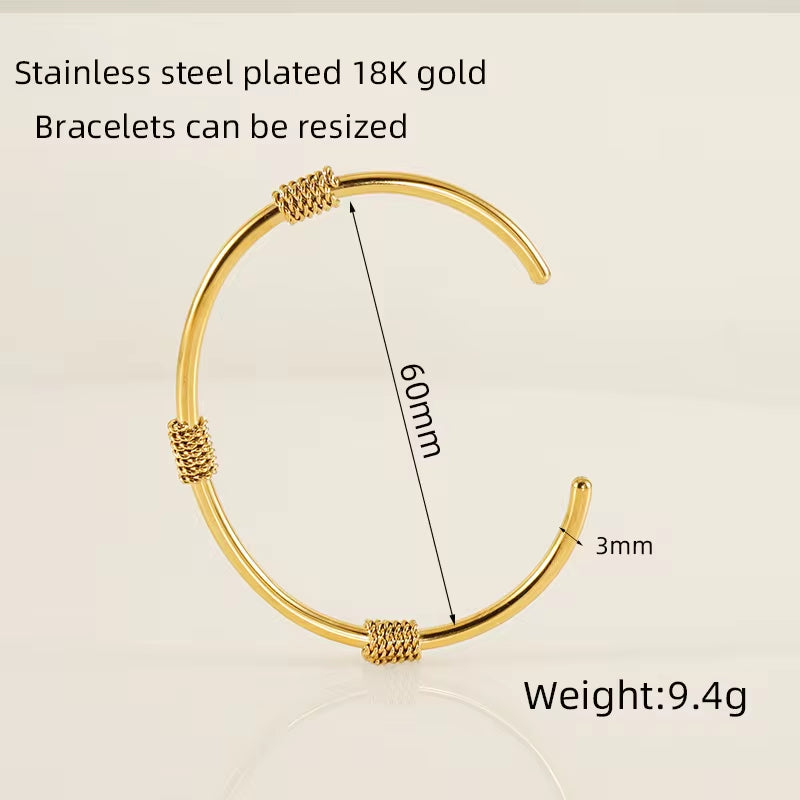 Custom Waterproof Jewelry Stainless Steel Cuban Chain 18K Gold Plated Bracelet for Women Ladies Bracelet Sets My Store
