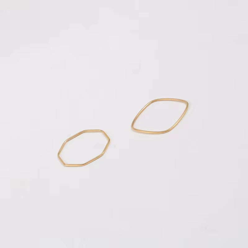 316L Stainless Steel Ins Minimalist Rings Simple PVD Gold Plated Retangular Square Oval Ring My Store