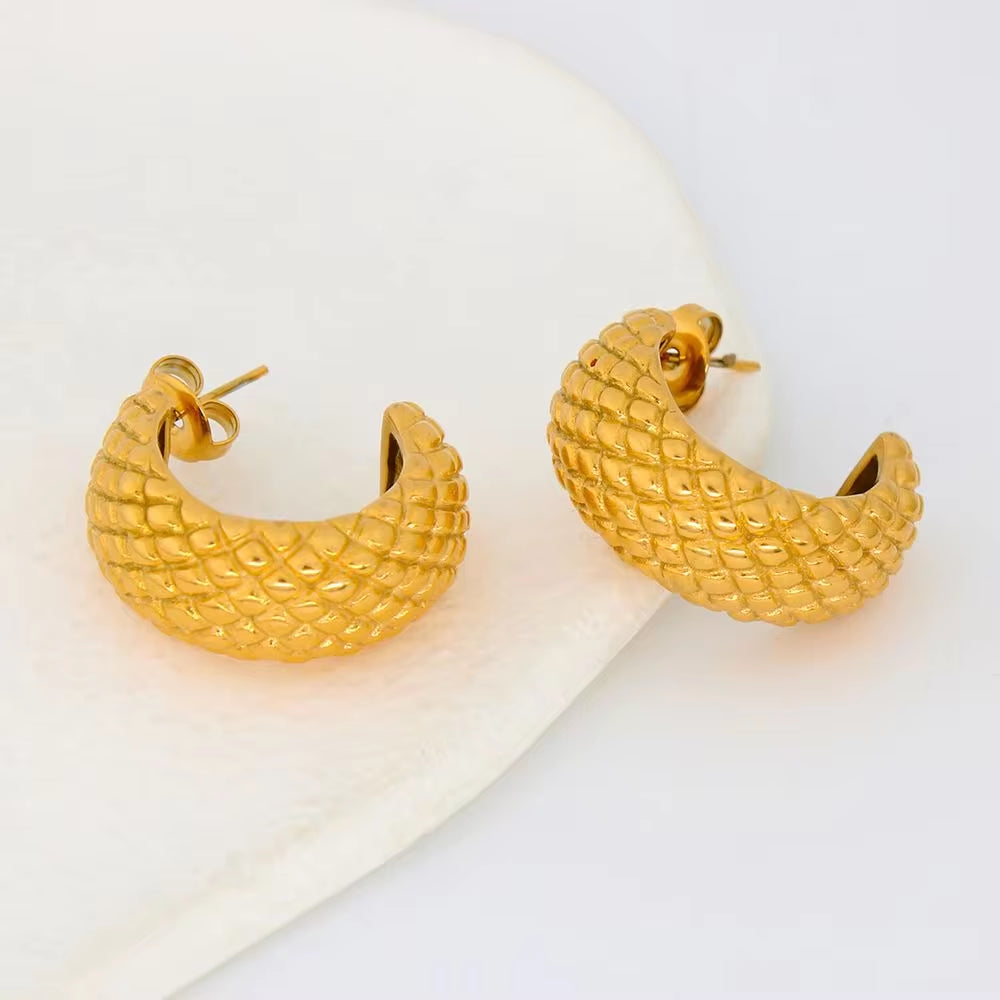 Hawaiian Style Pineapple Ananas Jackfruit Summer Fruit Shape Stainless Steel Stud Earrings Waterproof My Store