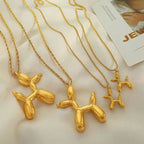 JEWELRY XL64-MYL05 Factory Supply Balloon Dog Pendant Necklace Stainless Steel Zodiac Dog Sweater Chain for Women My Store