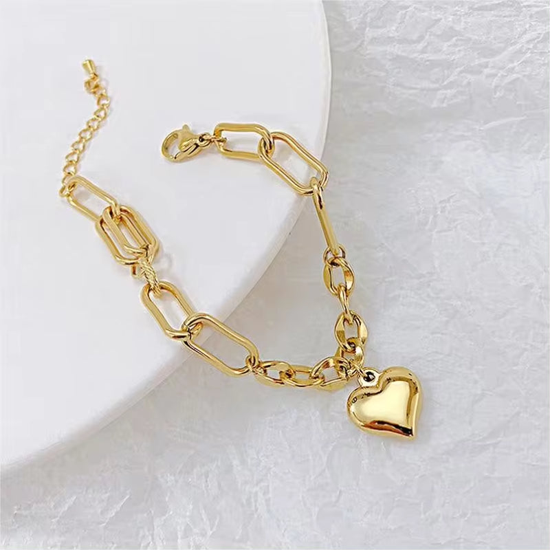 Fashion Jewelry Classic Women'S Stainless Steel Hearts Chain Hip Hop Bracelet for Men My Store