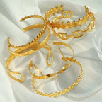 JEWELRY SZ29-35 2024 Fashion Stainless Steel Open Bangle Exaggerated Irregular Bangle My Store