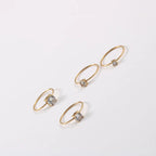 3/4/5/6Mm Cz Diamond Riings Waterproof 18K Gold Plated Fine Linellae Stainless Steel Zirconia Rings for Women My Store