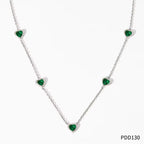 Luxury Jewelry Stainless Steel Chain Chocker Heart Zircon Pendant Necklace My Store