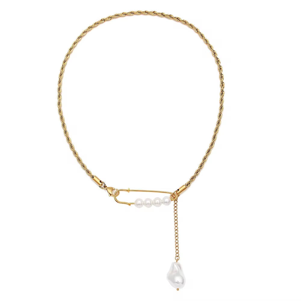 Wholesale Fashion Gold Plated Necklace Set Tarnish Free Jewelry Enamel Stainless Steel Pendant Necklace My Store