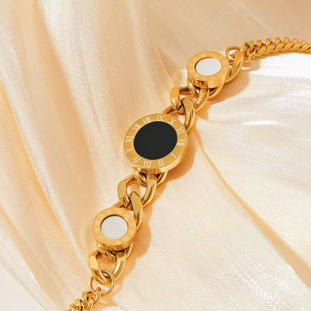 Shell Black White Cuban Chain Necklace Fashion Stainless Steel Jewelry for Women My Store