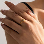 Trendy Devil'S Eye Cubic Zirconia Open Ring 18K PVD Gold Plated Stainless Steel Czs Ring for Women My Store