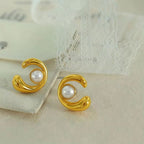 JEWELRY EH85 Factory Hot Sale French Half Wrap Pearl Set Ears Eco Color Premium Earrings My Store