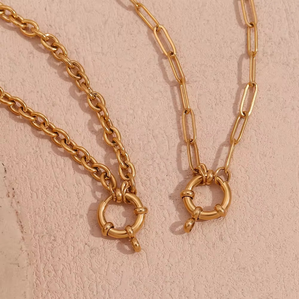Fashion Jewelry Necklaces Gold Plated Chain Necklace for Man Women Stainless Steel Choker My Store