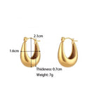Minimalist Basic Stainless Steel 18K Gold Plated Boat Shape Hoop Earrings Women'S Tarnish Free Hypoallergenic Gold Jewelry My Store