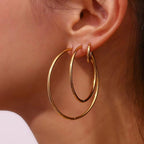 Stainless Steel Gold Plated Large Medium Small Size Hoop Earrings for Women My Store