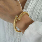 JEWELRY SZ03 Wholesale Stretch Snake Bone Chain Bangles Fashion Opening Adjustable Bangles My Store