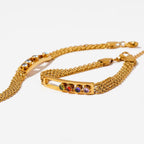 Vintage Waterproof Sliding Crystal Zircon Bracelet Tarnish Free Stainless Steel Fashion Jewelry Mesh Chain Bracelets Women My Store