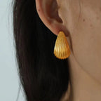 JEWELRY EH43-EH45-EH48 Wholesale Striped Earrings Stainless Steel 18K Gold Plated Fashion Jewelry Earrings for Women My Store