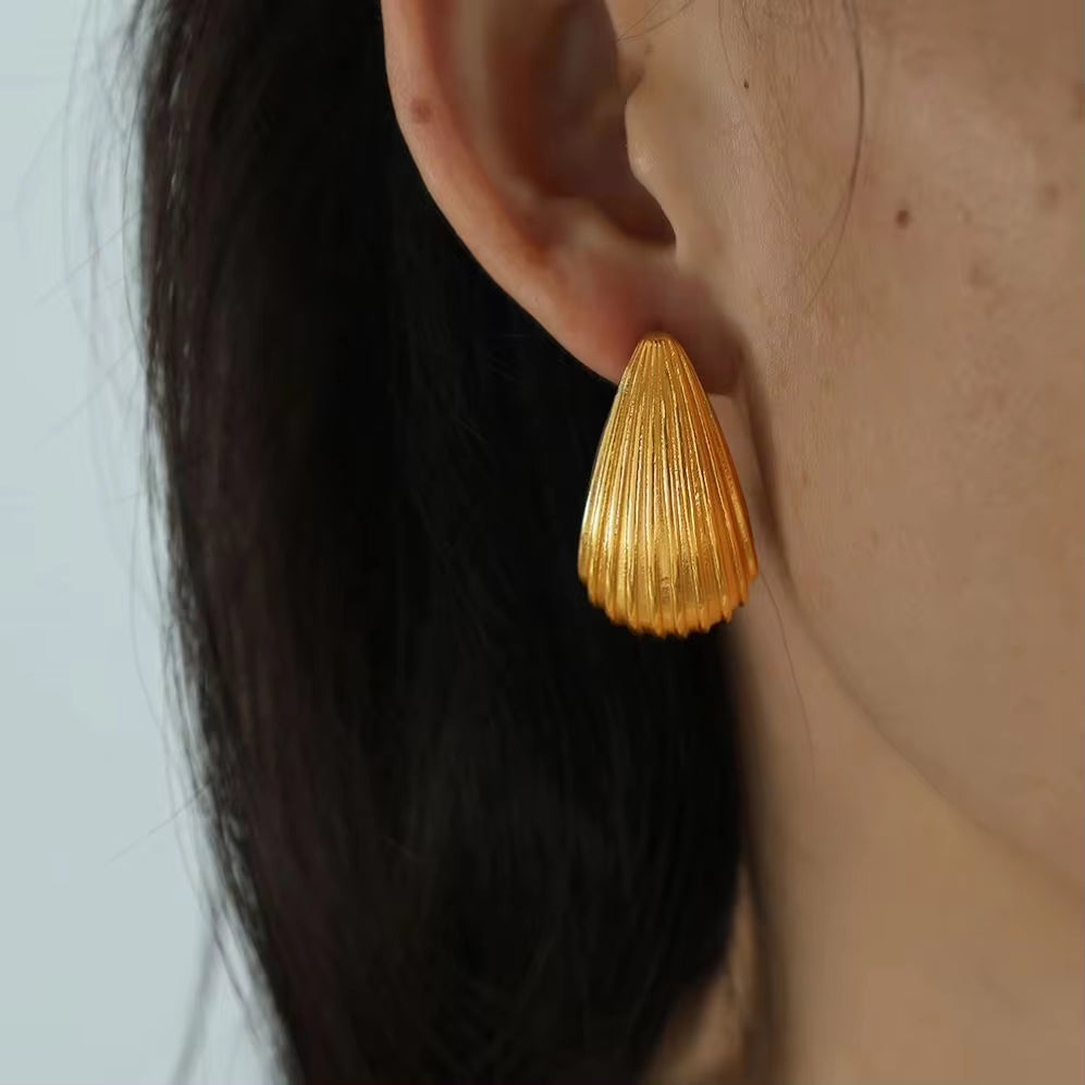 JEWELRY EH43-EH45-EH48 Wholesale Striped Earrings Stainless Steel 18K Gold Plated Fashion Jewelry Earrings for Women My Store