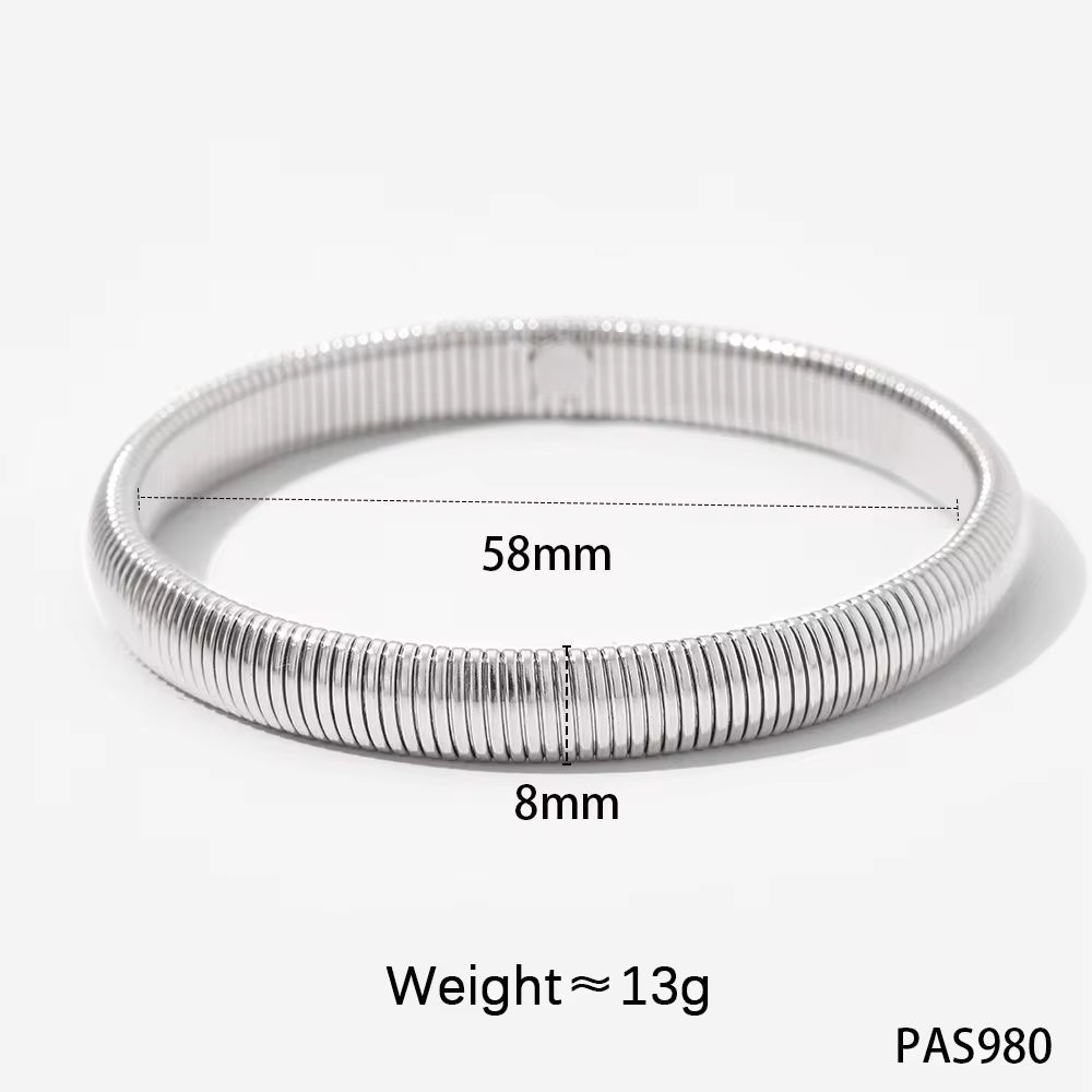 Chunky Statement Elastic Snake Chain Bangles Bracelet Exaggerated Streetwear Non Tarnish Stainless Steel Bangle Jewelry My Store