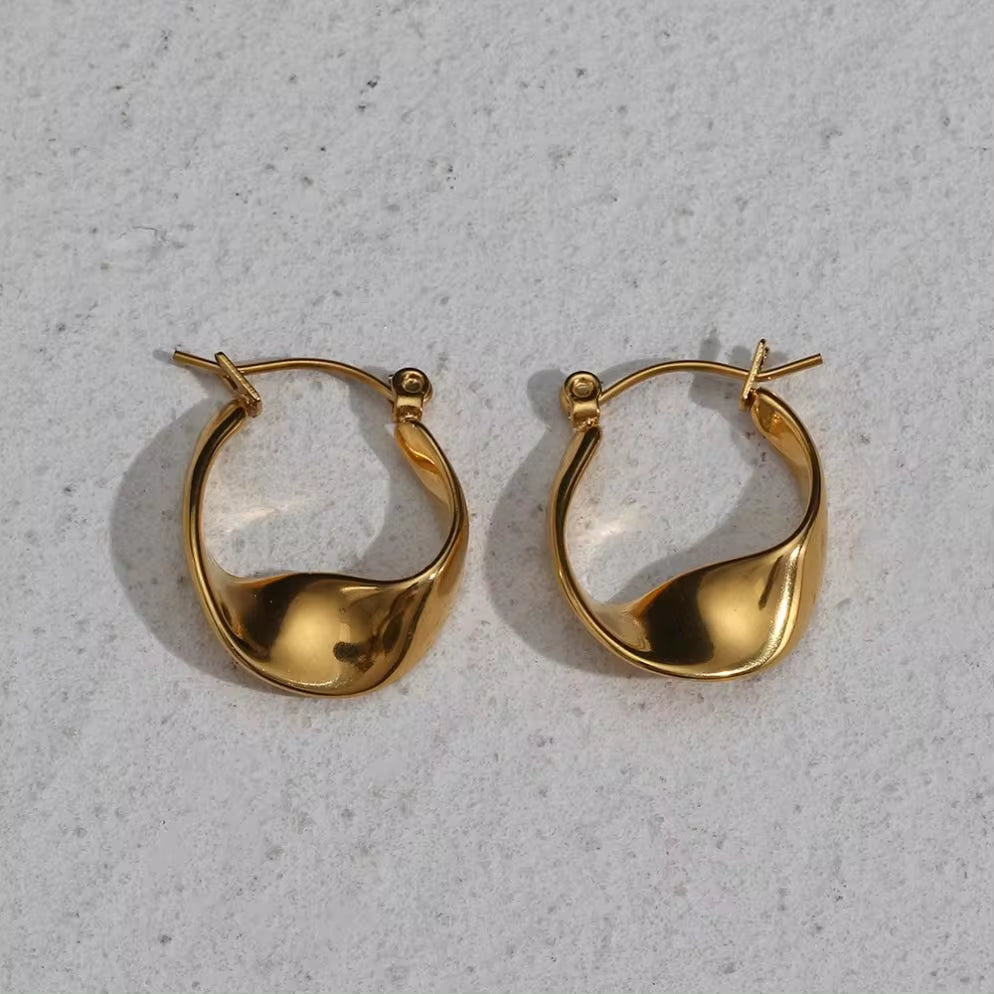 Irregular Hoop Earring 18K Gold Plated Stainless Steel Tarnish Free Wholesale Designer Inspired Earrings My Store