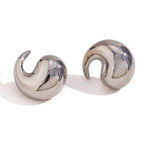 Winding Water Wave Stud Earrings for Women Gold Plated Earrings 316L Stainless Steel Jewelry My Store