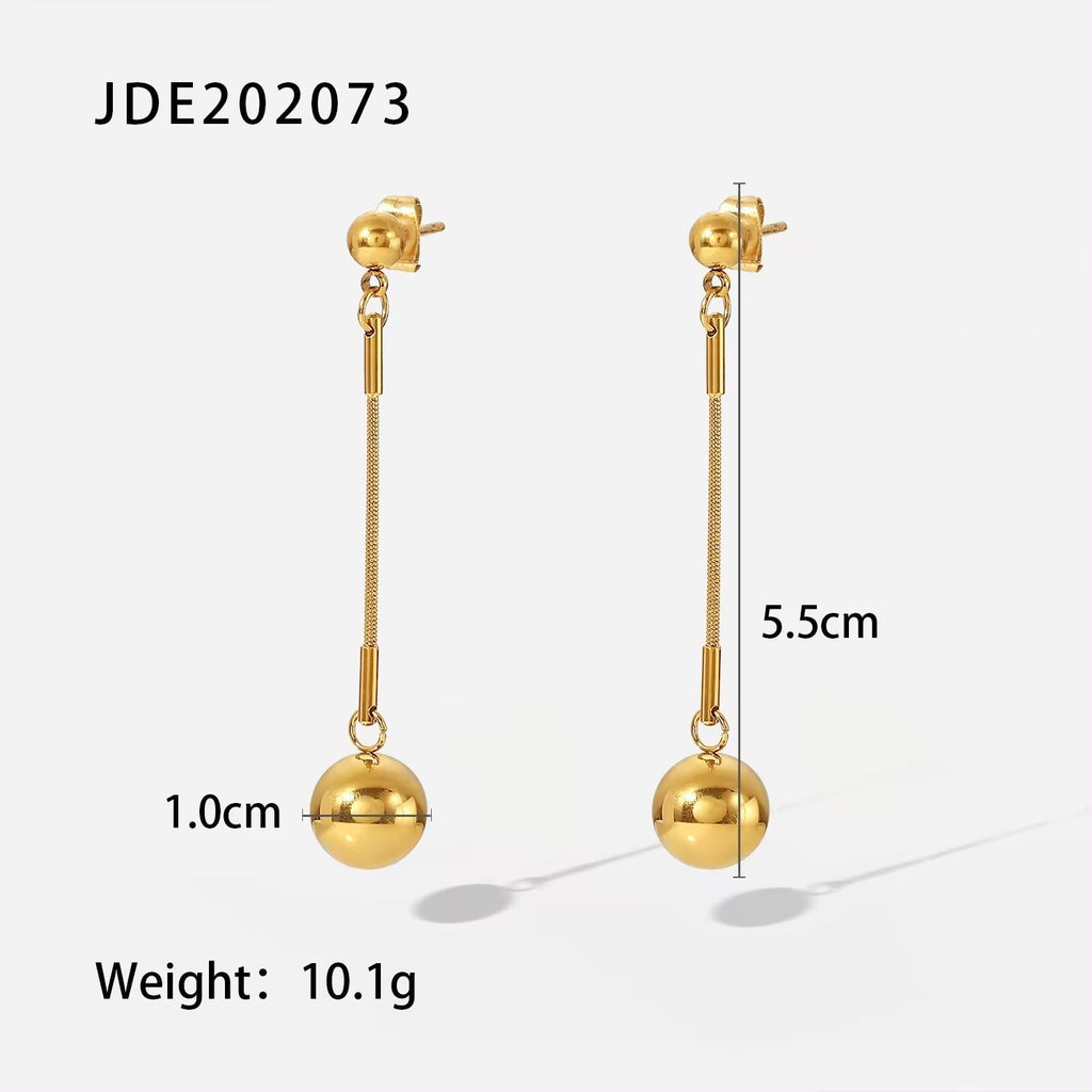 Drop Shipping Ins Ball Pendant Ring Earrings Necklace Stainless Steel Gold Plated Jewelry Accessories Set for Women My Store