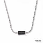Wholesale Y2K Square CZ Pendant Necklace Stainless Steel S Chain Choker Jewelry Gifts Valentine'S Day Necklaces My Store