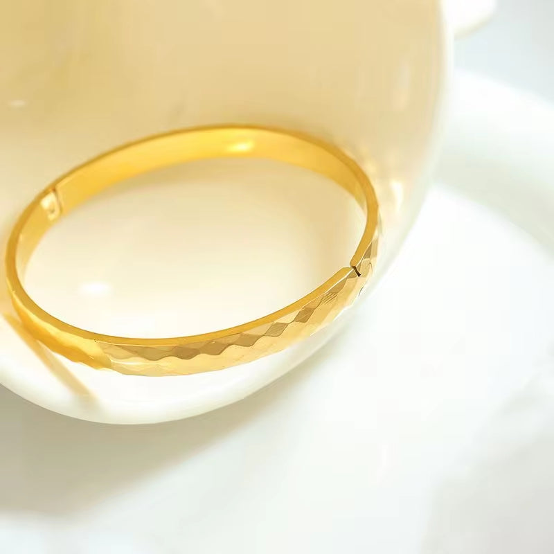 European and American Simple Stainless Steel 18K Gold Plated Jewelry Women Men'S Bracelet My Store