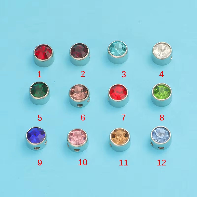 Waterproof 18K PVD Gold Plated 12 Month Birthstone Necklace Stainless Steel Colorful Crystal Pendant Necklace for Women My Store