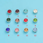 Waterproof 18K PVD Gold Plated 12 Month Birthstone Necklace Stainless Steel Colorful Crystal Pendant Necklace for Women My Store