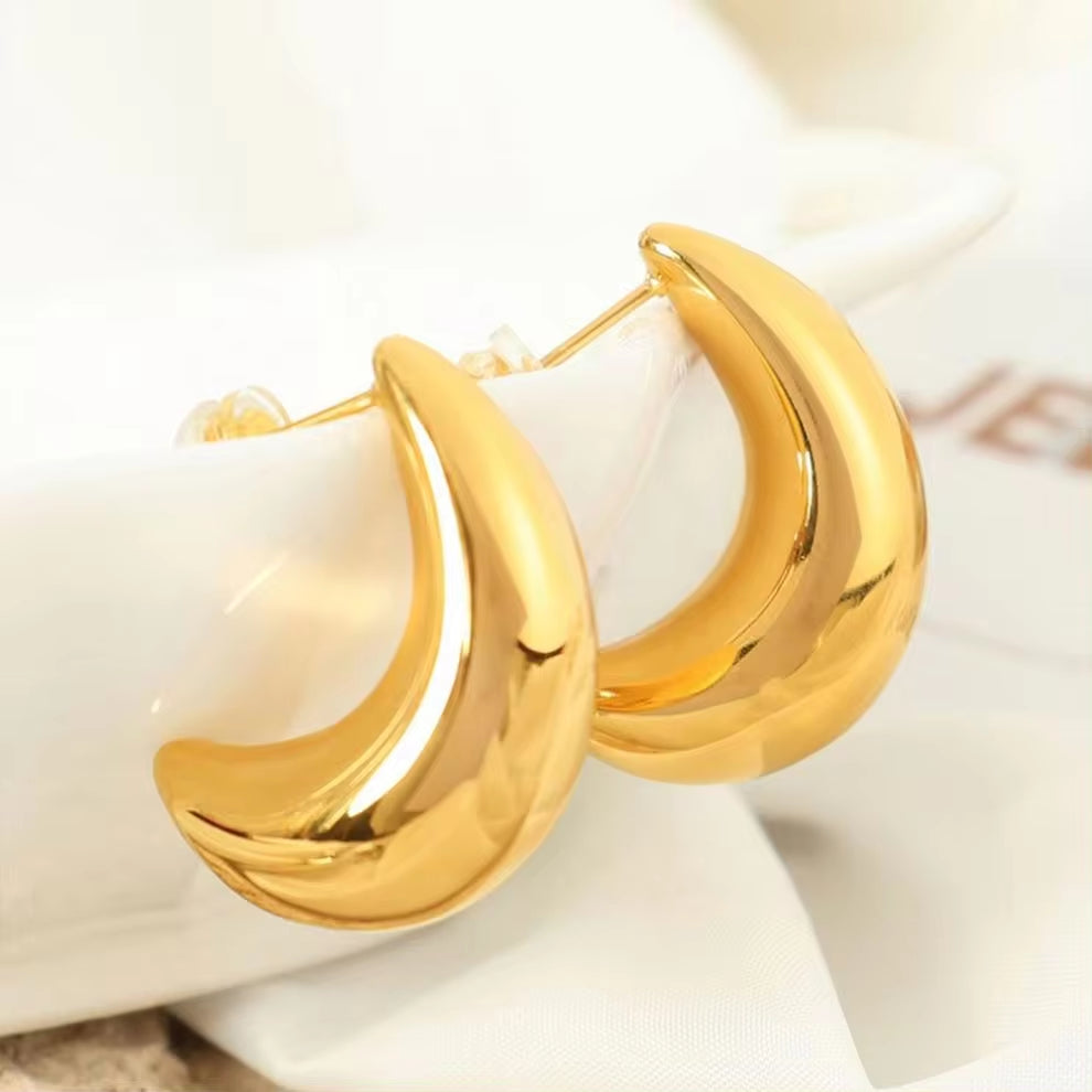 JEWELRY EH284 Factory Hot Sale Stainless Steel Earrings Premium Earrings 18 Gold Moon Earrings My Store